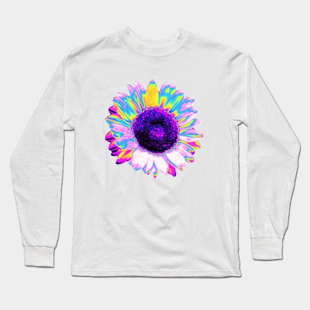 Holographic Sunflower Long Sleeve T-Shirt by dinaaaaaah